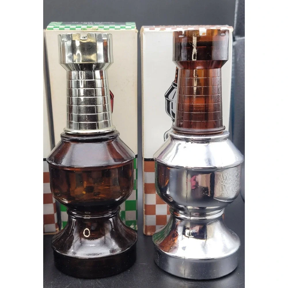 Vintage Avon Chess Piece Bottles Lot of 4 1970s Empty Cologne Gothic Chess Decor